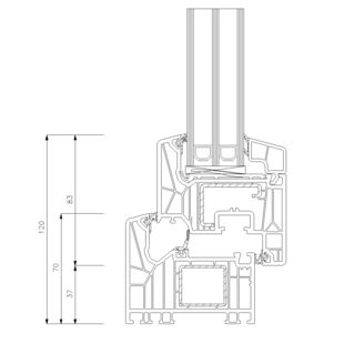 Schüco Living 82 MD Fenster - Classic 120mm  9411-9431