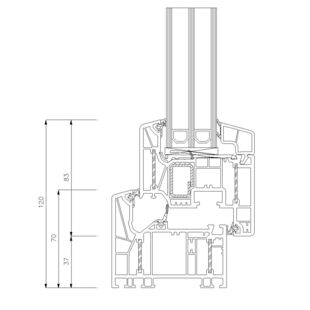 Schüco Living Alu Inside MD - Classic 120mm 9521-9523 mit Verstärkung