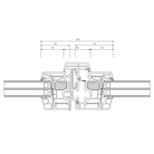 Schüco Living Alu Inside MD HI mit Stulp 58mm Fenster Classic 83mm - 9471-9523