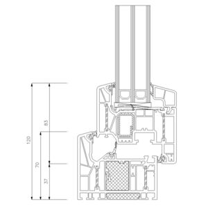 Schüco Living Alu Inside MD HI - Classic 120mm 9521-9523 mit Verstärkung