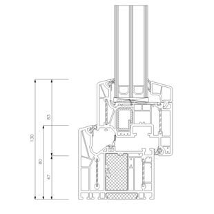 Schüco Living Alu Inside MD HI - Classic 130mm 9522-9523 mit Verstärkung