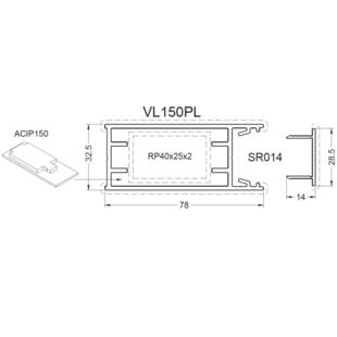 Aliplast Superial Pfosten-Verstärkung 32,5mm - VL150