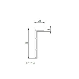 Aluplast 120284 - Winkelprofil - Hohlkammer - 55x20mm