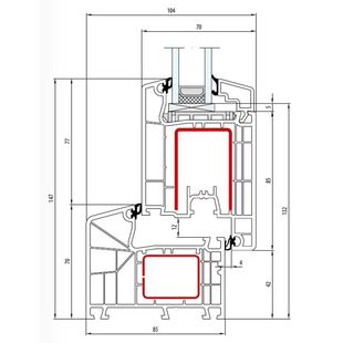 Aluplast IDEAL 4000 85mm Terrassentür innen öffnend Classic-Line 147mm - 140x00 - 140x30