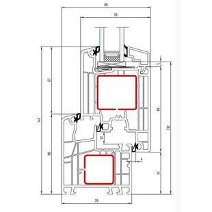 Aluplast IDEAL 5000 Tür innen öffnend Classic - Line 147mm - 150x03 - 150x30