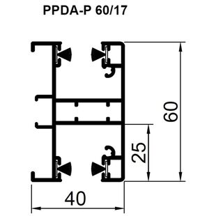 Aufsatzrollladen Führungsschiene PPDA-P 60mm