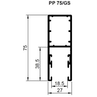 Rolltor Führungsschiene PP 75mm GS