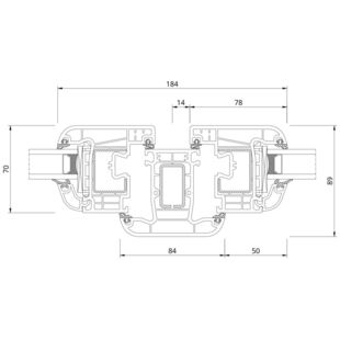 Drutex Iglo EXT Pfosten 84mm Fenster Detailzeichnung - 50021 50016