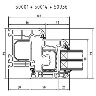 Drutex Iglo Light Rahmen 66mm mit Flügel