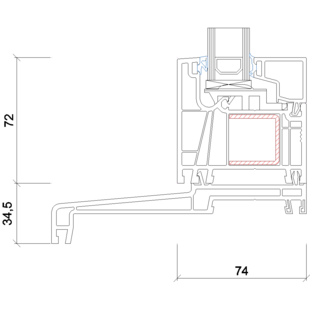 2213- Fensterbankprofil- 133.5 mm