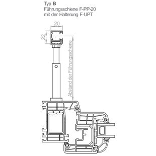 Raffstore Führungsschiene PZF 20mm Montage Typ B