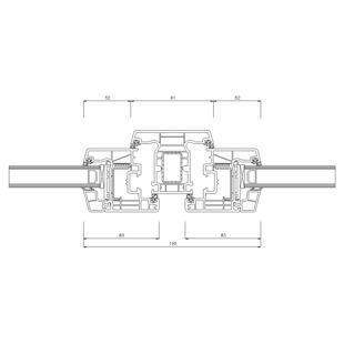 Schüco CT-70 AS 91mm Fenster Classic 83mm - 9012-8866