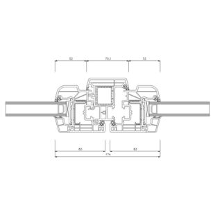 Schüco CT-70 AS Stulp 70 mm Fenster Rondo 83mm - 9701-8867