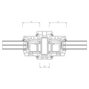 9190 - Statikpfosten 116-70 39mm (eckige glasleiste)