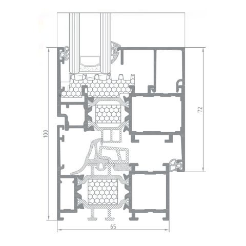 Alufenster Aliplast Ecofutural Profilschnitt