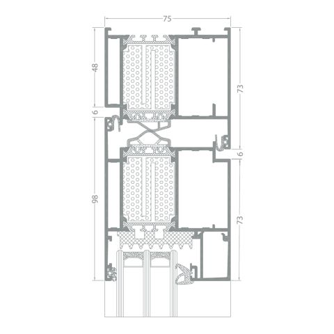 Aluminium Tür Aliplast Genesis 75 i+