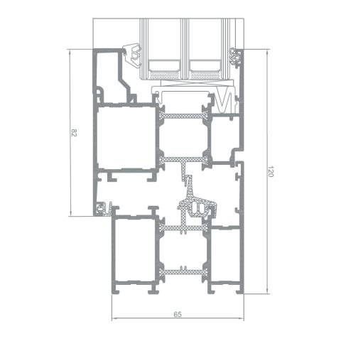 Alufenster Aliplast Imperial Profilschnitt