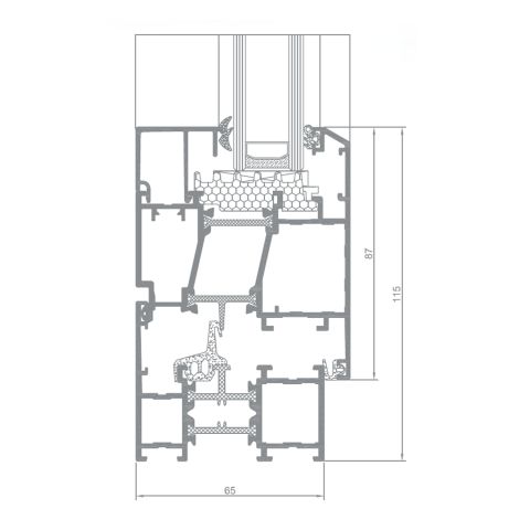 Alufenster Aliplast Imperial OUT Profilschnitt