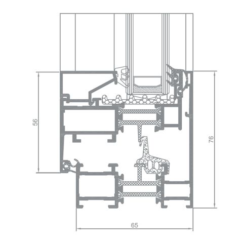 Alufenster Aliplast Imperial SU Profilschnitt