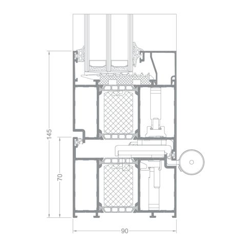 Aluminium Tür Aliplast Star 90 i+ technische Details