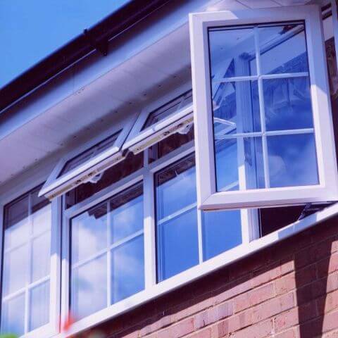 6 part casement window with side-hung and top-hung