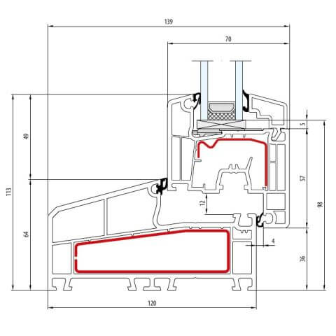 Kunststofffenster Aluplast IDEAL 4000 NL Technische Details