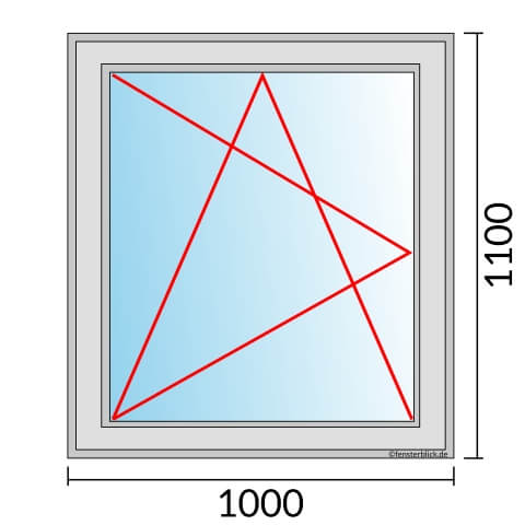 Fenster 1000x1100mm Dreh-Kipp-Links technische Details