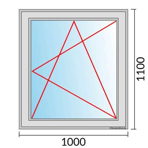 Fenster 1000x1100mm Dreh-Kipp-Rechts technische Details