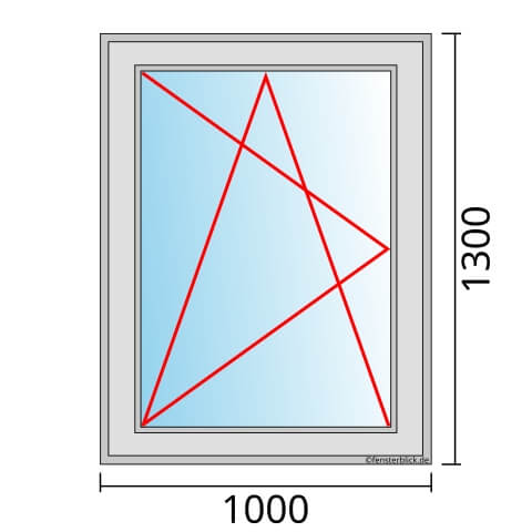 Fenster 1000x1300mm Dreh-Kipp-Links technische Details