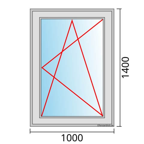 Fenster 1000x1400mm Dreh-Kipp-Rechts technische Details