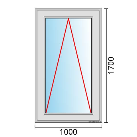 Einflügeliges Fenster 100x170 cm mit Kipp Öffnung