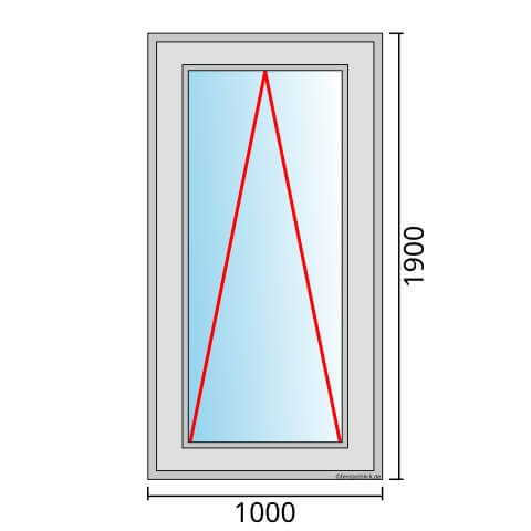 Fenster 1000x1900mm mit Kippfunktion technische Details