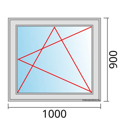 Fenster 1000x900mm Dreh-Kipp-Rechts technische Details