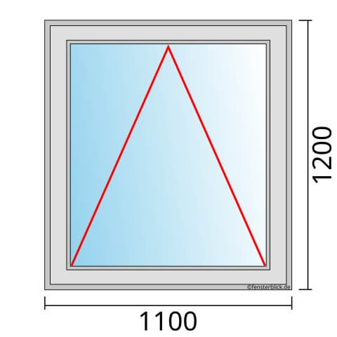 Einflügeliges Fenster 110x120 cm mit Kipp Öffnung