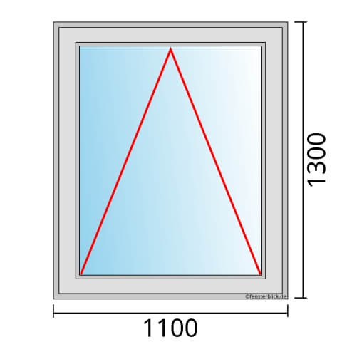 Einflügeliges Fenster 110x130 cm mit Kipp Öffnung