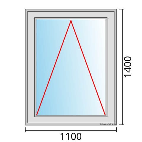 Einflügeliges Fenster 110x140 cm mit Kipp Öffnung