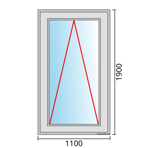 Einflügeliges Fenster 110x190 cm mit Kipp Öffnung