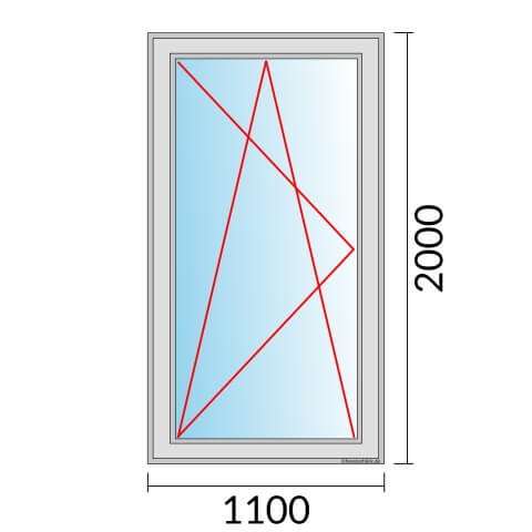 Fenster 1100x2000mm Fenster DKL technische Details