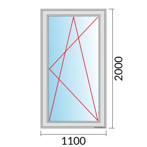 Fenster 1100x2000mm Fenster DKR technische Detail