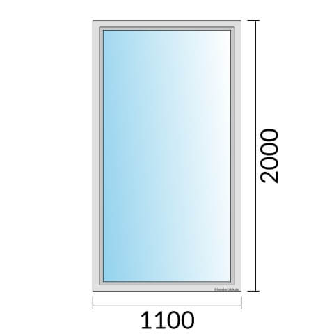 Fenster 1100x2000mm Festverglasung technische Details