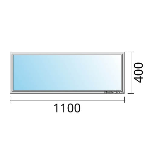 Fenster 110x40 cm Festverglasung