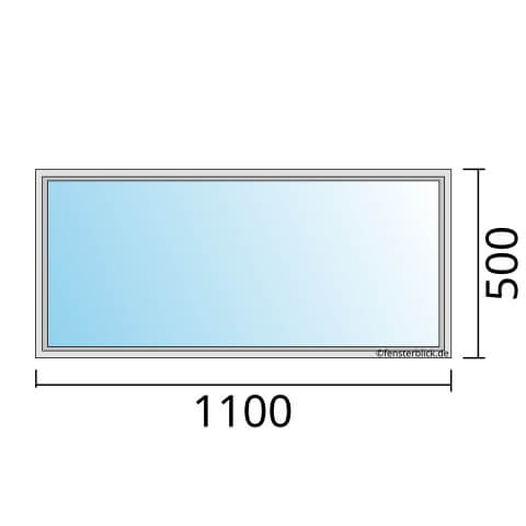 Fenster 110x50 cm Festverglasung