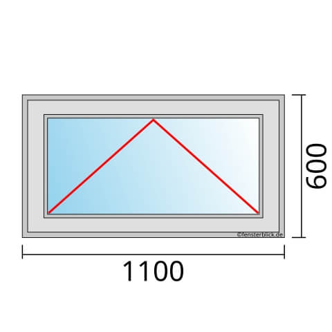 Einflügeliges Fenster 110x60 cm mit Kipp Öffnung