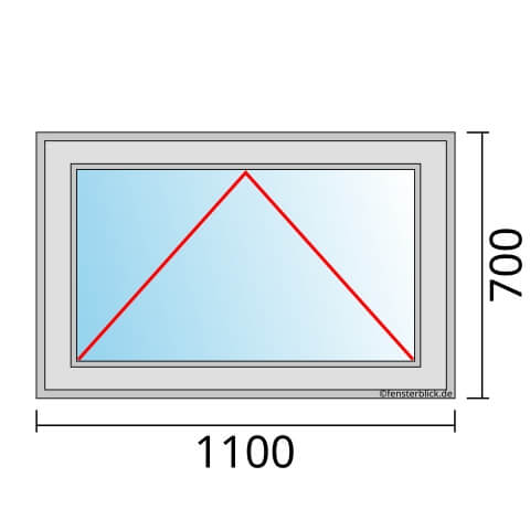 Einflügeliges Fenster 110x70 cm mit Kipp Öffnung