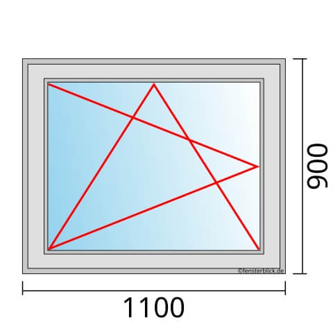 Einflügeliges Fenster 110x90 cm mit Dreh-Kipp-Links Öffnung