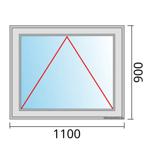 Einflügeliges Fenster 110x90 cm mit Kipp Öffnung