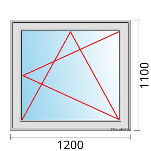 Fenster 1200x1100mm Fenster DKR technische Detail