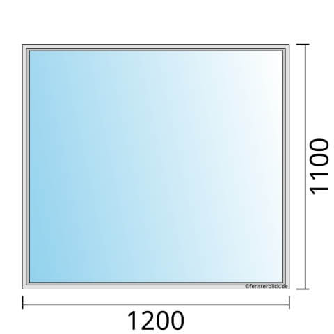 Fenster 1200x1100mm Festverglasung technische Details