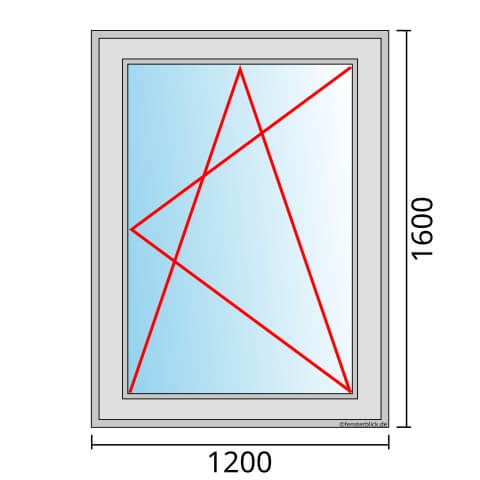 Fenster 1200x1600mm Fenster DKR technische Detail