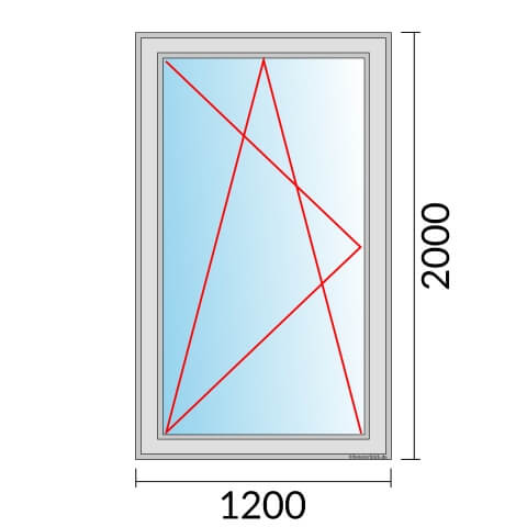 Fenster 1200x2000mm Fenster DKL technische Details